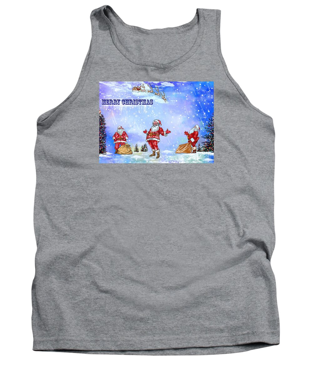 Merry Christmas Tank Top featuring the painting Merry Christmas to my friends in the FAA by Andrzej Szczerski