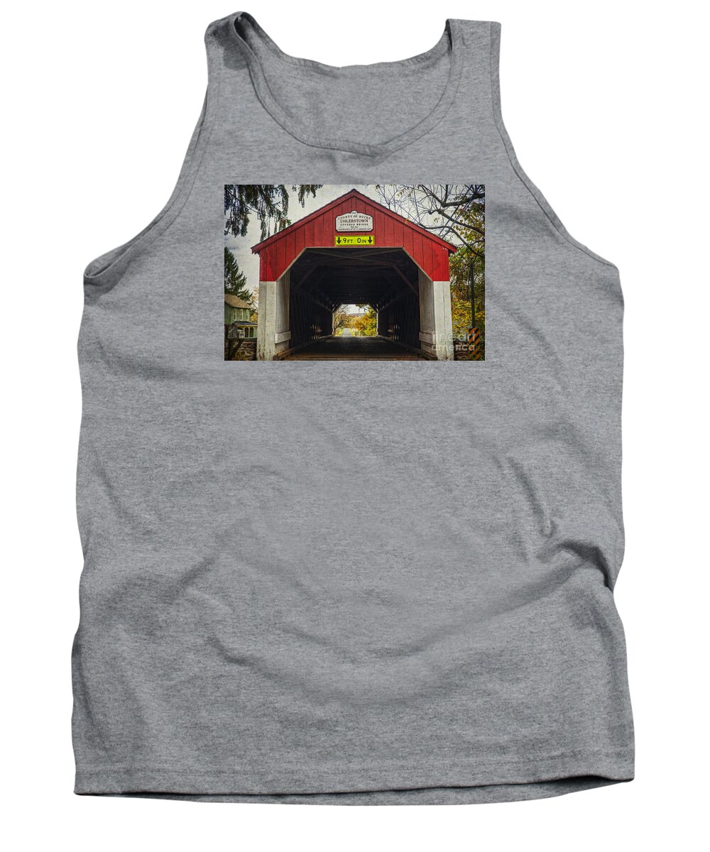 Day Or Daytime) Tank Top featuring the photograph Uhlerstown Covered Bridge IV by Debra Fedchin