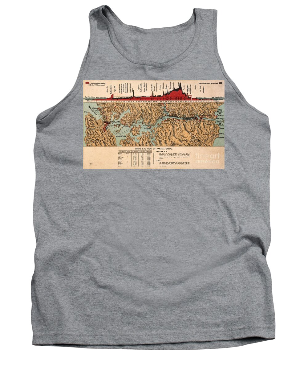 1914 Tank Top featuring the painting Card: Panama Canal, 1914 #0035628 by Granger