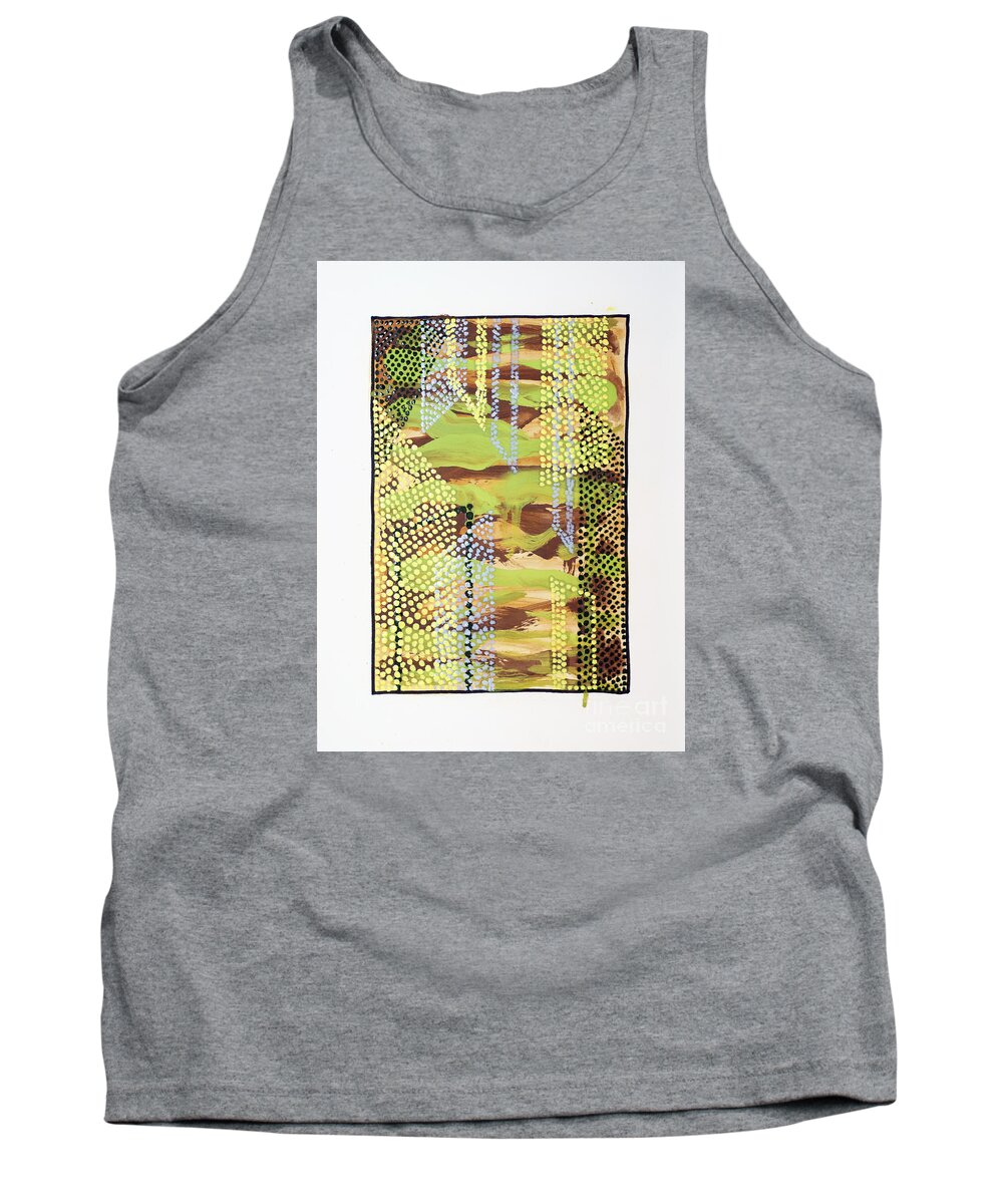 Abstract Tank Top featuring the painting 01329 Slip by AnneKarin Glass