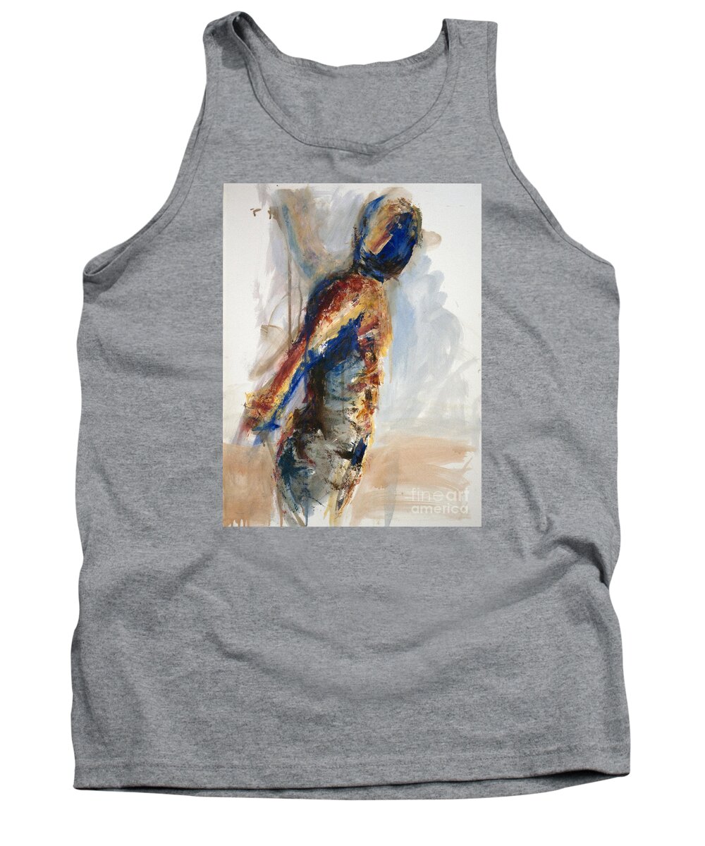 Male Tank Top featuring the painting 04860 Anticipation by AnneKarin Glass