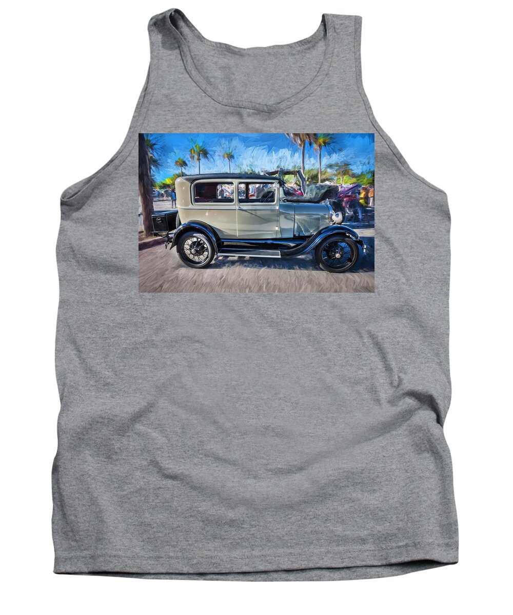 1928 Ford Model A Tank Top featuring the photograph 1928 Ford Model A Tudor Sedan Painted by Rich Franco