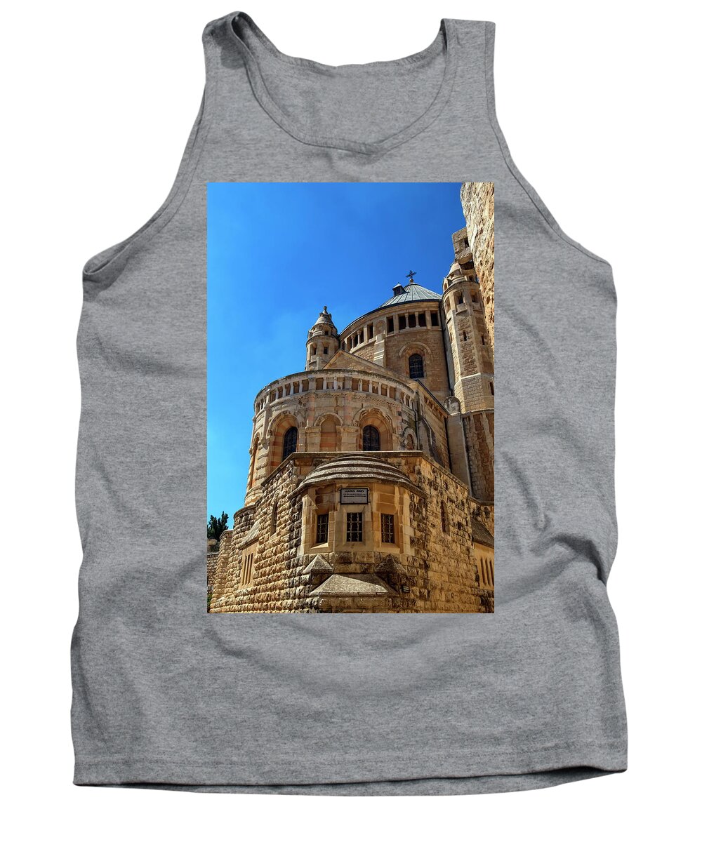Zion Tank Top featuring the photograph Abbey of the Dormition, Jerusalem, Israel #1 by Elenarts - Elena Duvernay photo