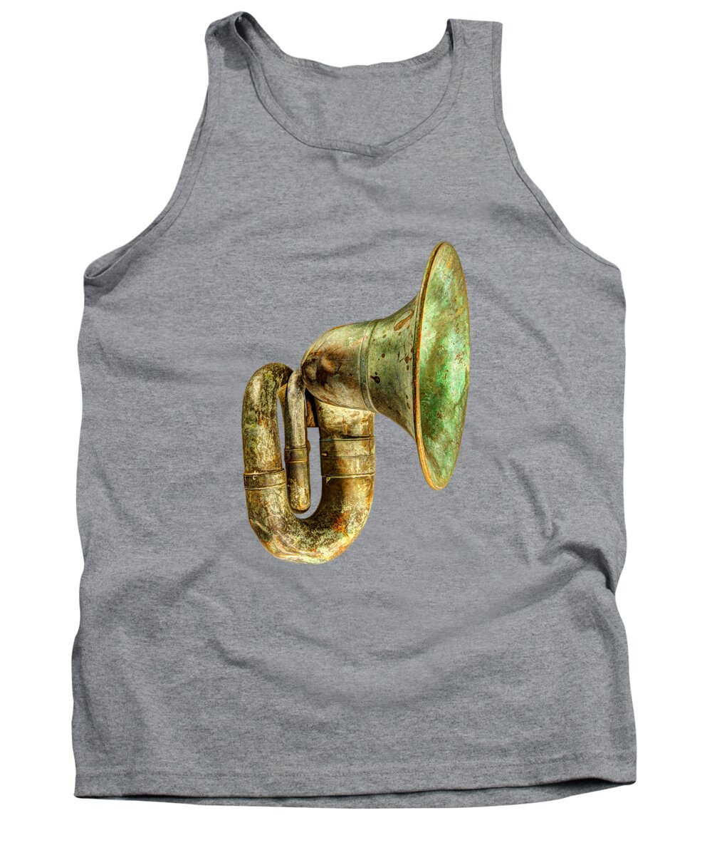 Antique Tank Top featuring the photograph Antique Brass Car Horn by YoPedro