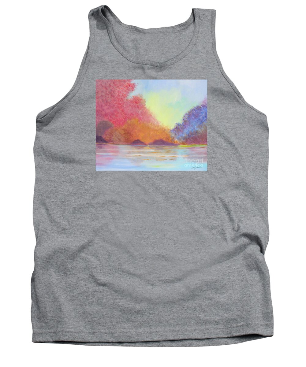Fall Tank Top featuring the painting Autumn's Aura #1 by Stacey Zimmerman