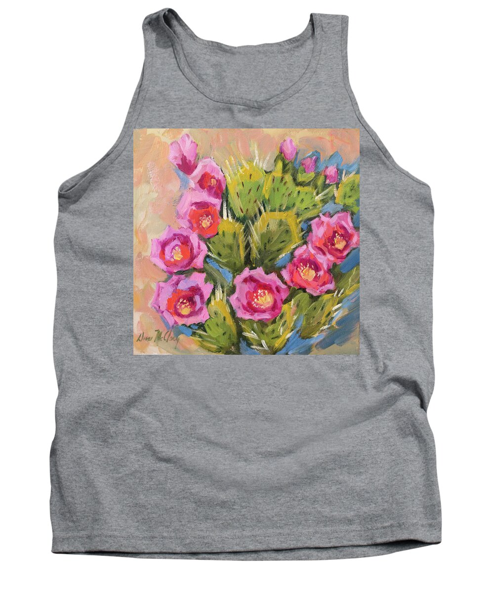 Cactus Tank Top featuring the painting Beavertail Cactus #1 by Diane McClary