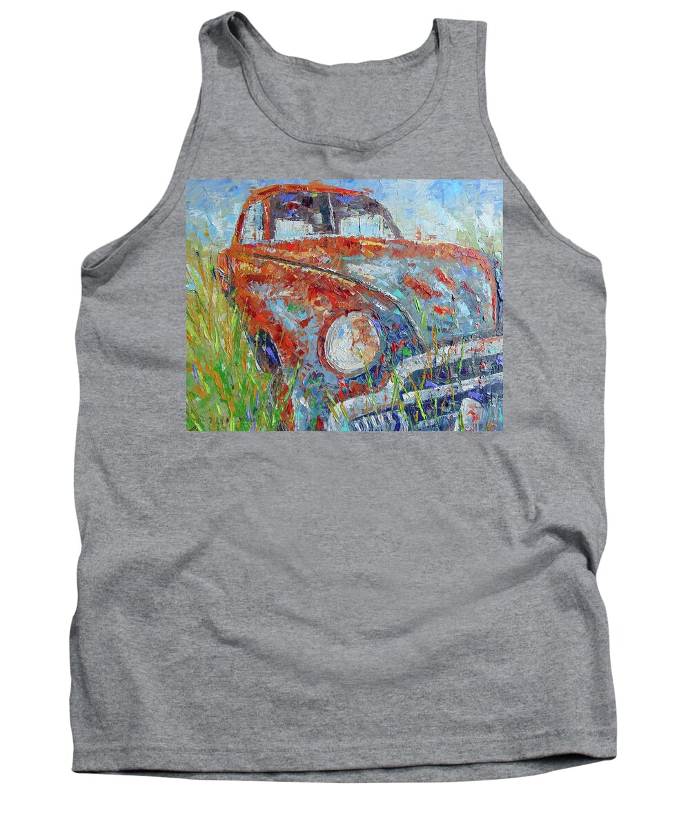 Impressionist Tank Top featuring the painting Classic car #2 by Frederic Payet