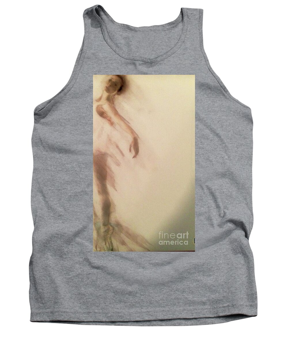Ballet Ballerina Dance Spirit Spiritual Movement Tank Top featuring the painting Dust in the Wind #1 by FeatherStone Studio Julie A Miller