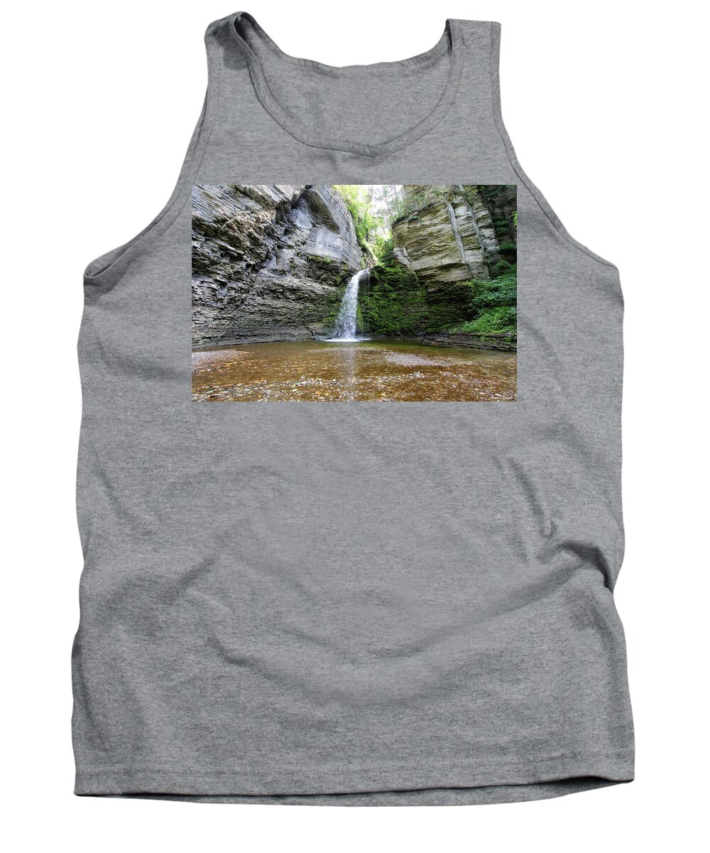 Waterfalls Tank Top featuring the photograph Eagle Cliff Falls in NY by Trina Ansel