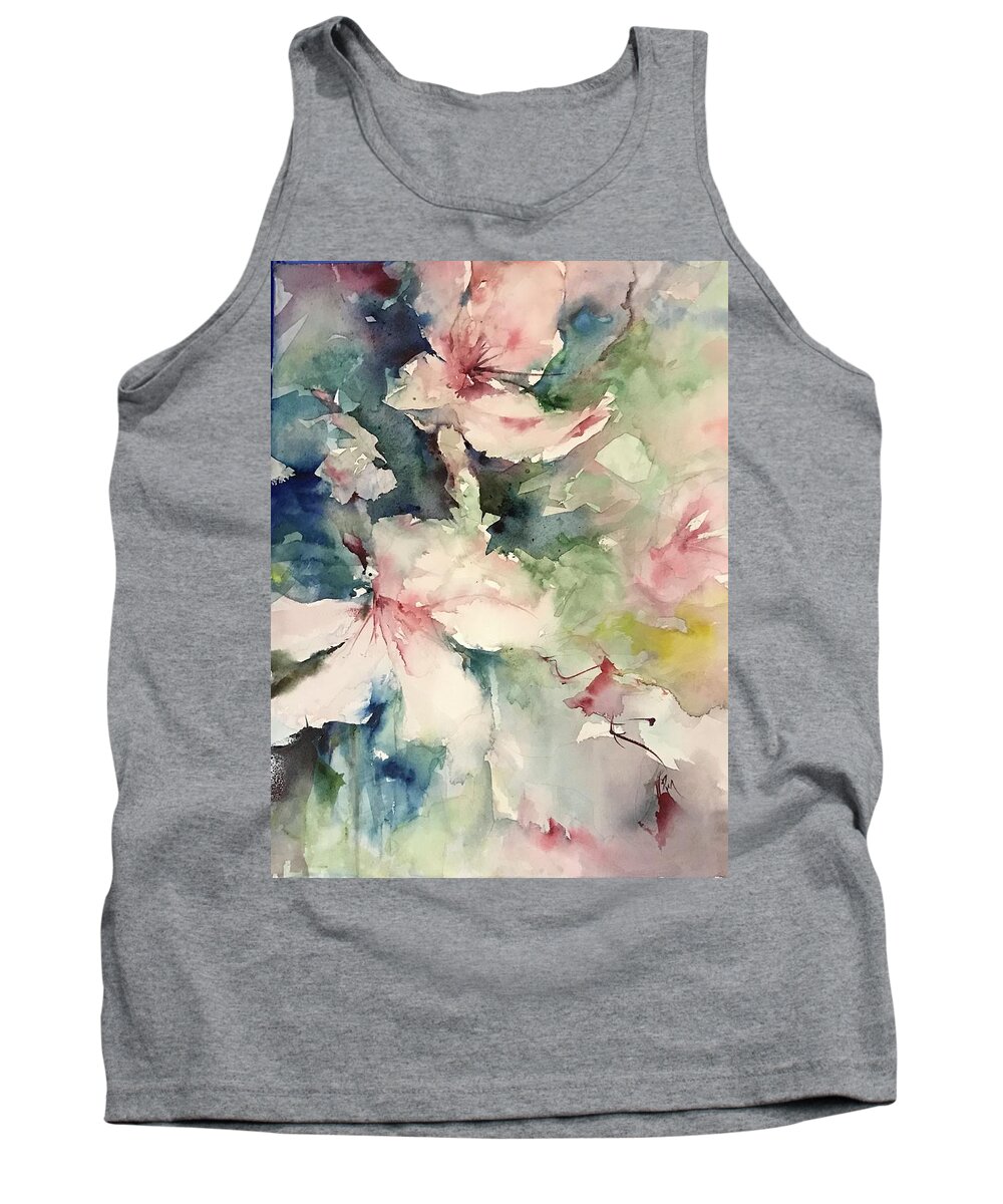 Flowers Tank Top featuring the painting Flower Series 2017 #1 by Robin Miller-Bookhout