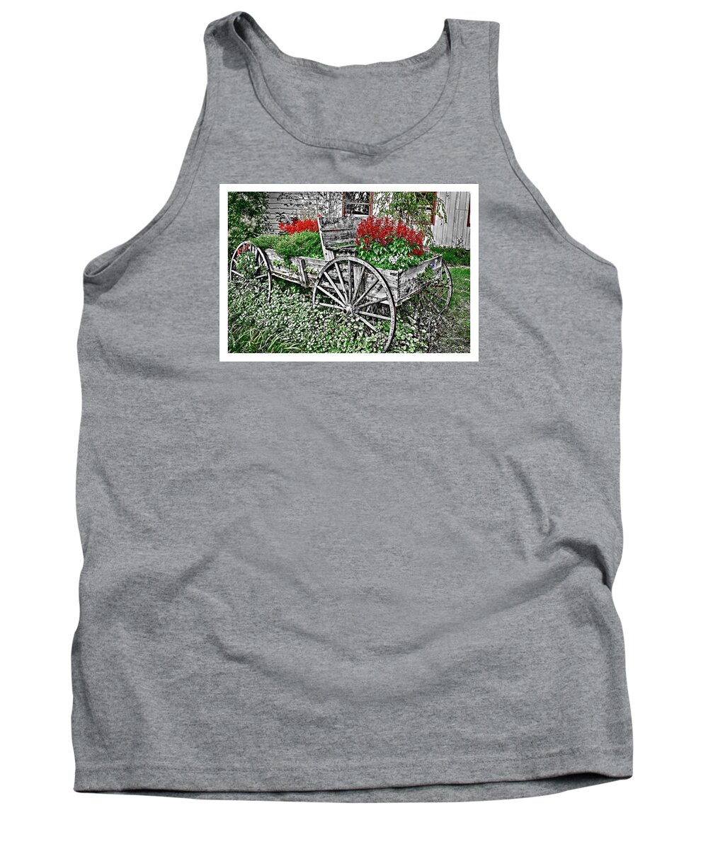 Wagon Tank Top featuring the photograph Flower Wagon #2 by Margie Wildblood