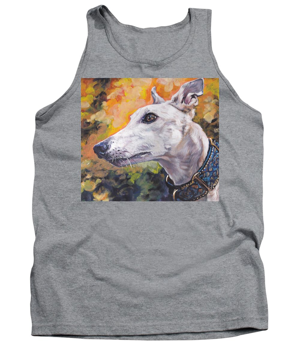 Greyhound Portrait Tank Top featuring the painting Greyhound Portrait #1 by Lee Ann Shepard