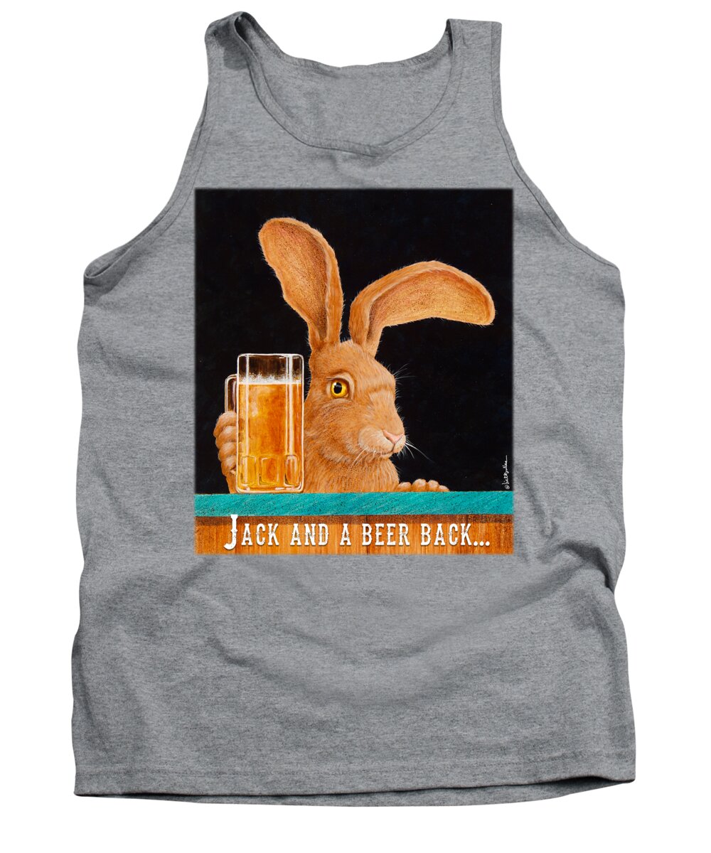 Will Bullas Tank Top featuring the painting Jack and a beer back... #1 by Will Bullas