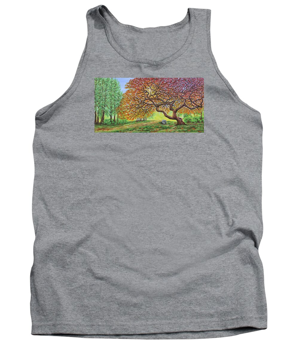 Japanese Tank Top featuring the painting Japanese Maple #2 by Jane Girardot