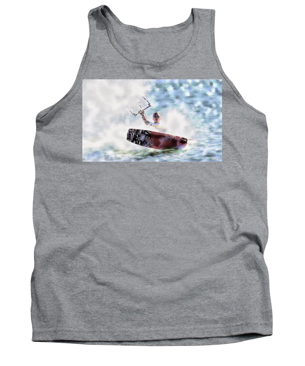 Nature Tank Top featuring the photograph Kitesurf #1 by Jean Francois Gil