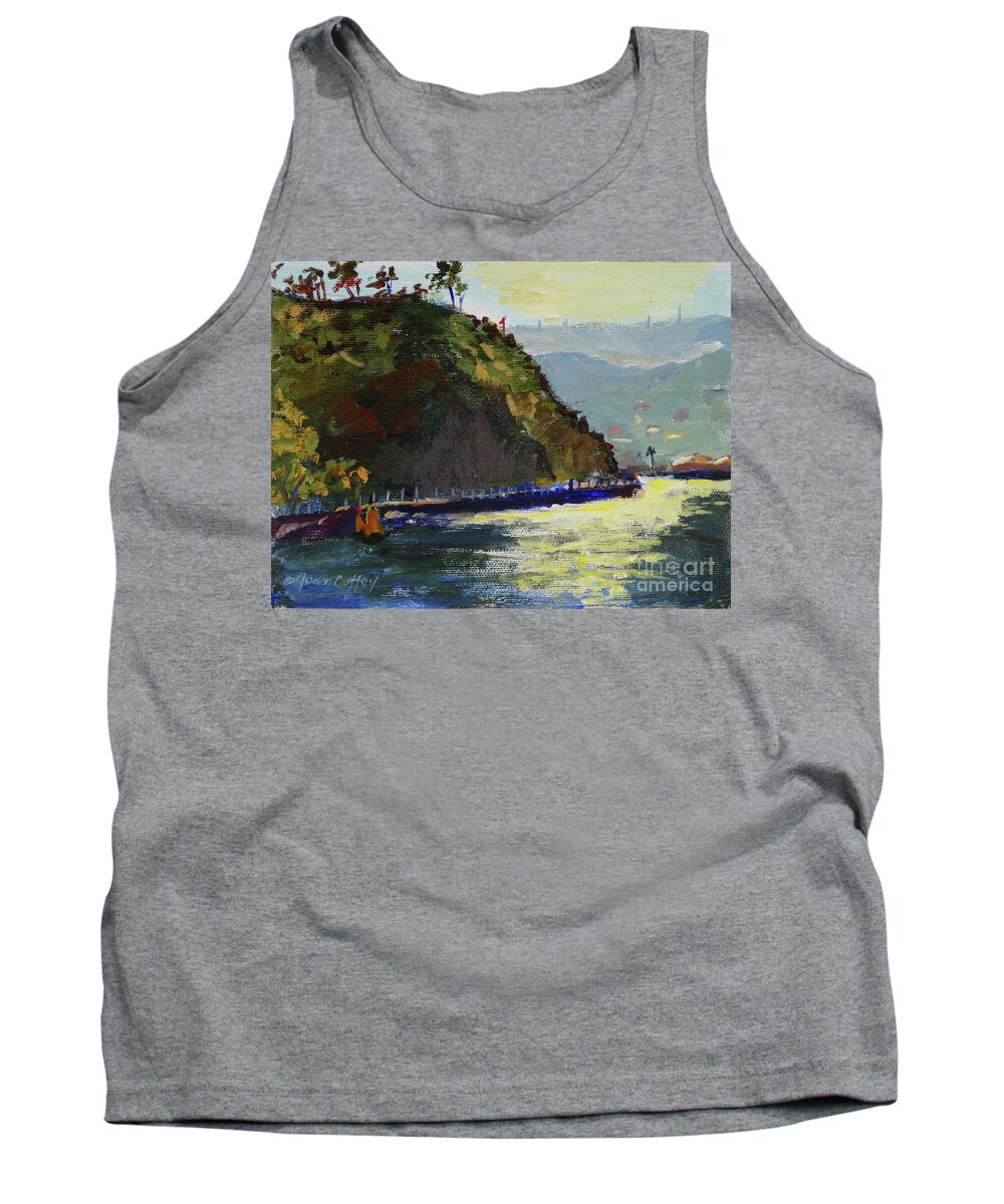 Bay Tank Top featuring the painting Late Afternoon At The Bay #1 by Joan Coffey