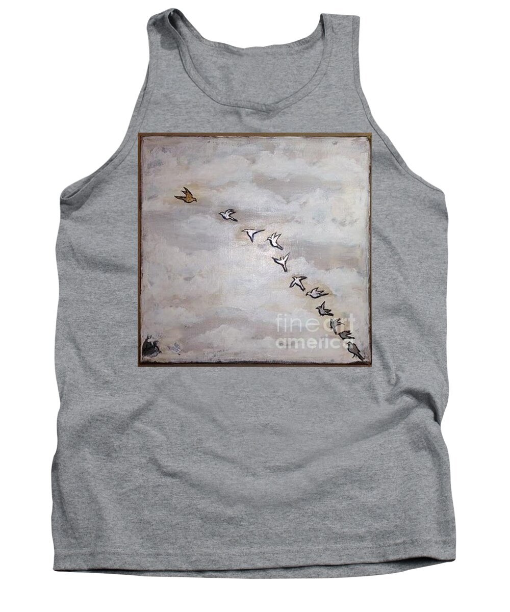 Birds Tank Top featuring the painting 1 by M J Venrick