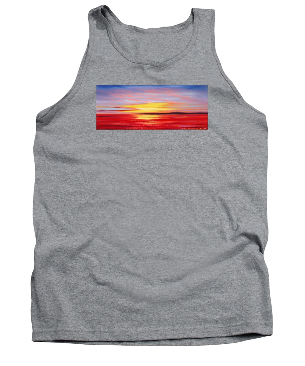 Sunset Tank Top featuring the painting Magic at Sunset #2 by Gina De Gorna