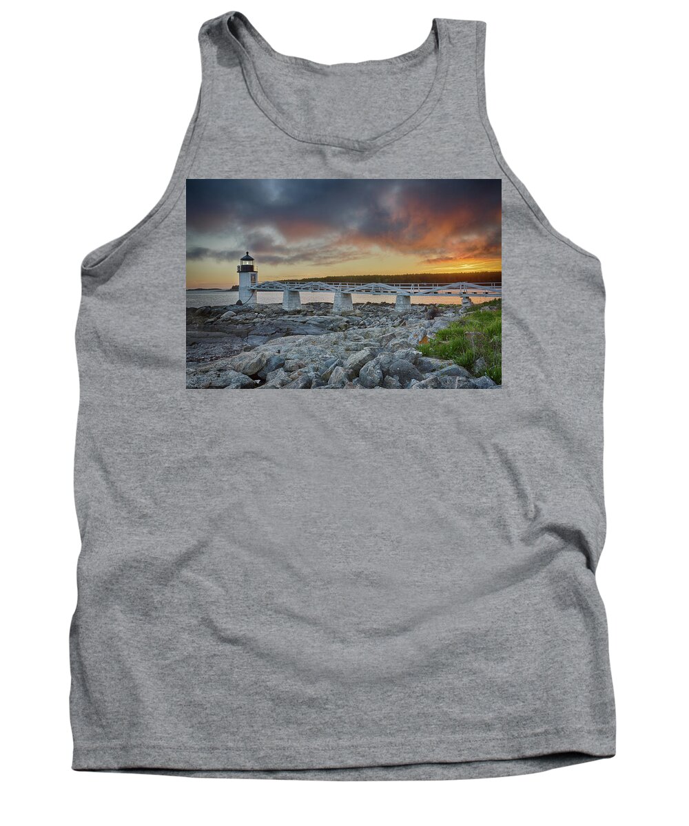 Maine Tank Top featuring the photograph Marshall Point Lighthouse at sunset, Maine, USA #1 by Kyle Lee