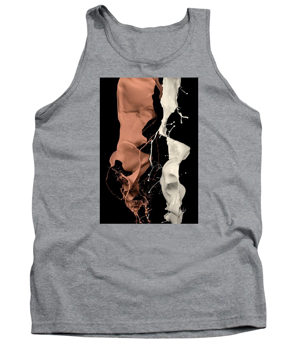 Abstract Tank Top featuring the photograph Milk and Liquid Chocolate Splash #1 by Andy Astbury
