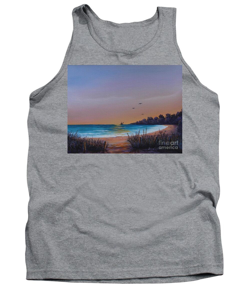 Landscape Tank Top featuring the painting Myrtle Beach Sunset by Jerry Walker
