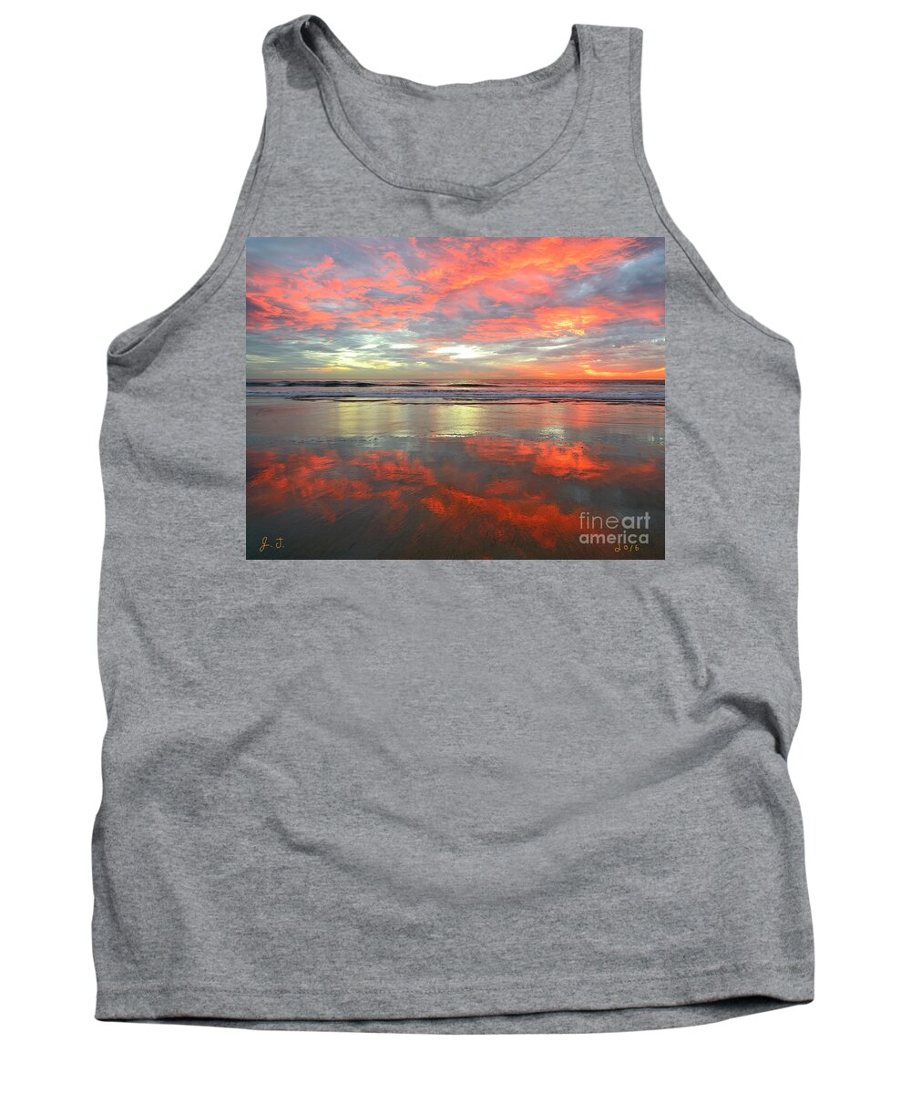 Sunsets Tank Top featuring the photograph Orange Juice Oceanside by John F Tsumas