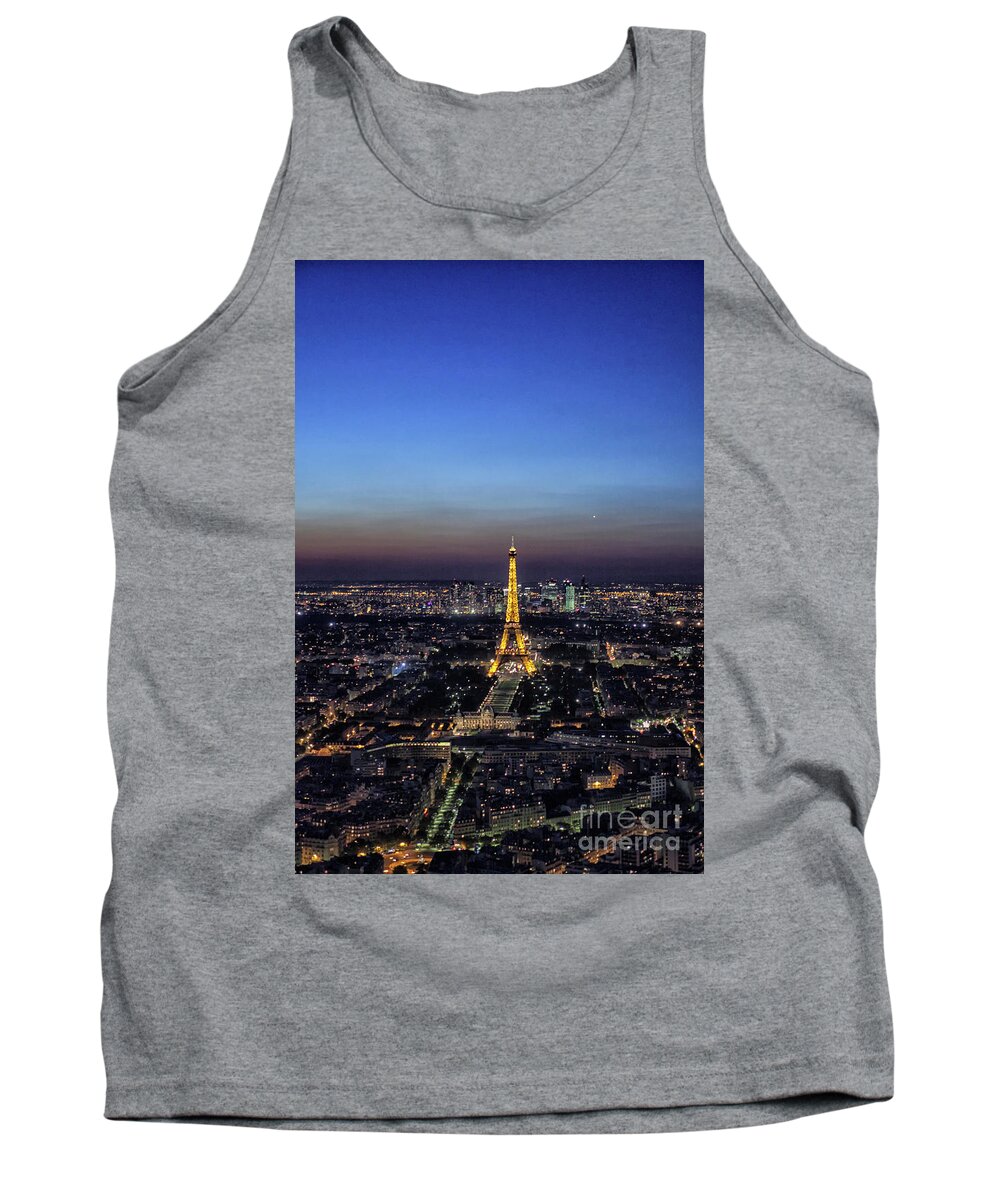 Paris Tank Top featuring the photograph Paris at night #1 by Patricia Hofmeester