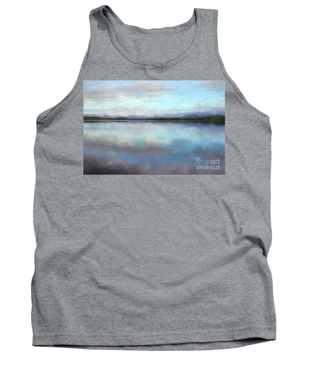 Background Tank Top featuring the digital art Pastel landscape by Patricia Hofmeester