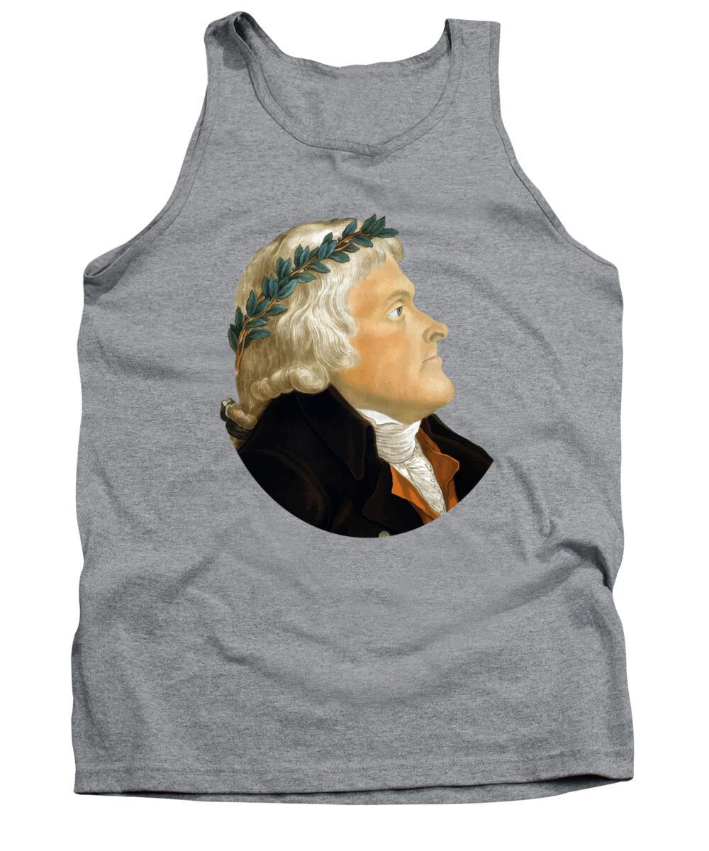 Thomas Jefferson Tank Top featuring the painting President Thomas Jefferson - Two by War Is Hell Store
