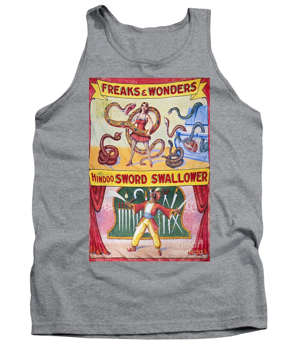 1970s Tank Top featuring the drawing SIDESHOW POSTER, c1975 #1 by Granger
