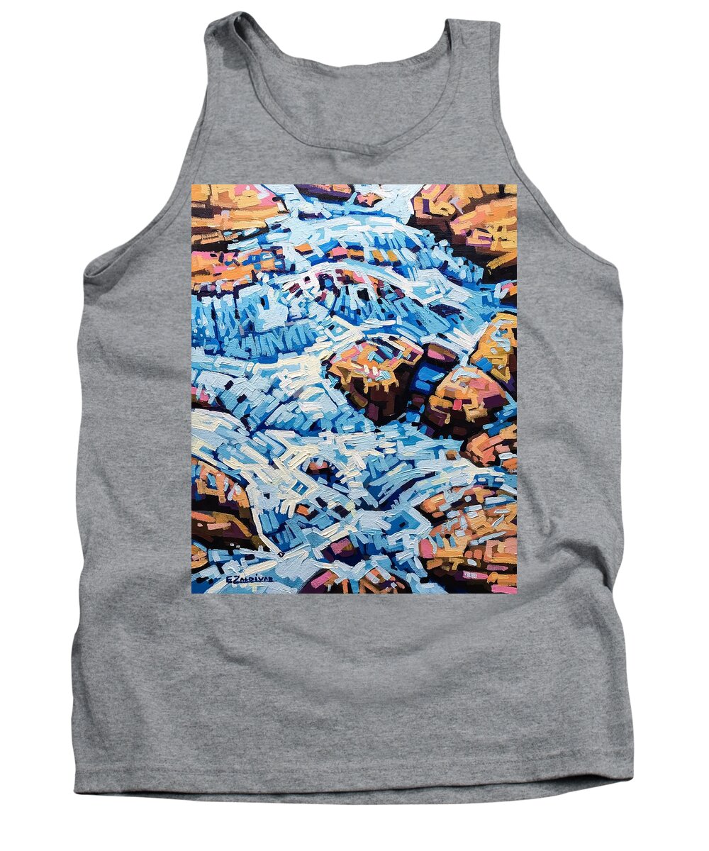 Seashore Tank Top featuring the painting The course of the waters #1 by Enrique Zaldivar