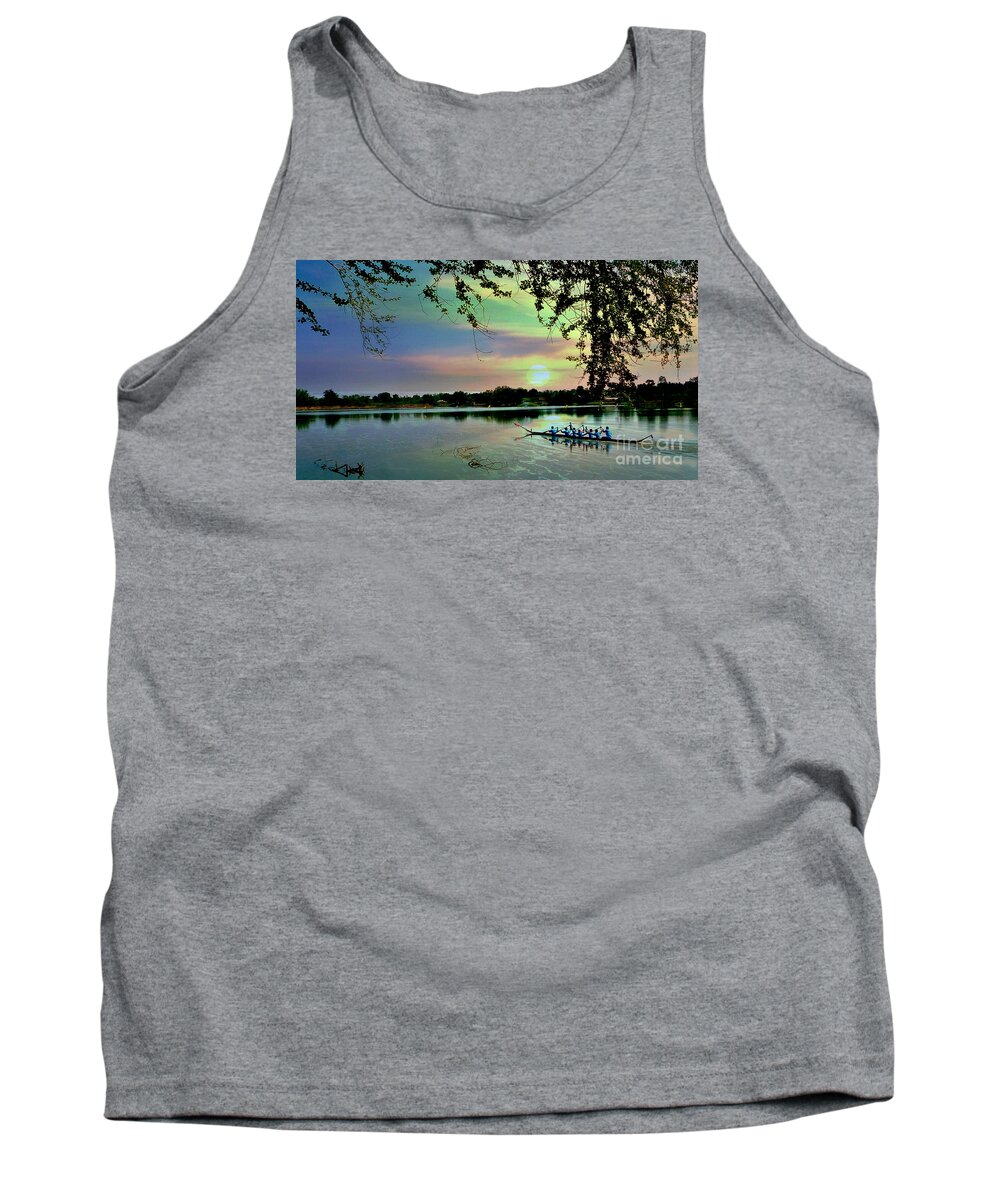 Sunset Tank Top featuring the digital art The Journey Home #2 by Ian Gledhill