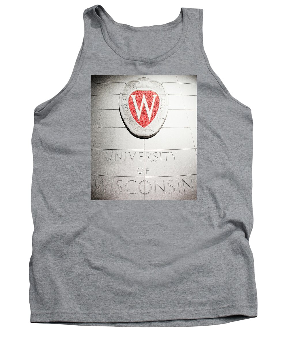 University Of Wisconsin Tank Top featuring the photograph UW Crest #1 by Todd Klassy