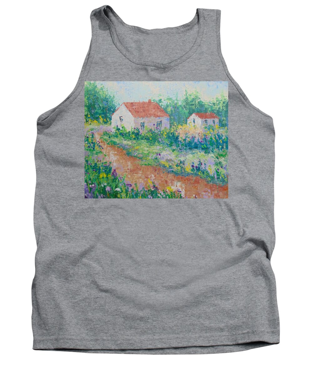 Provence Tank Top featuring the painting Village de Provence #1 by Frederic Payet
