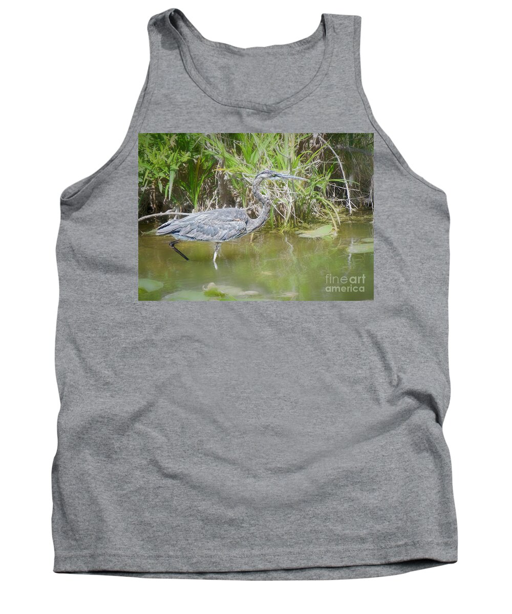 Everglades Tank Top featuring the photograph Wading for Food #1 by Judy Kay