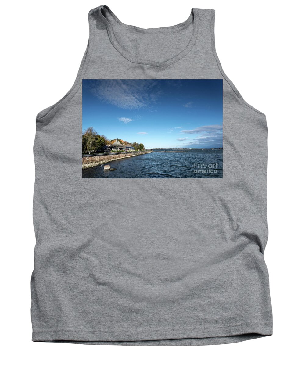 Attraction Tank Top featuring the photograph Waterside Restaurant Cafe In Famous Kaivopuisto Park Helsinki Fi #1 by JM Travel Photography