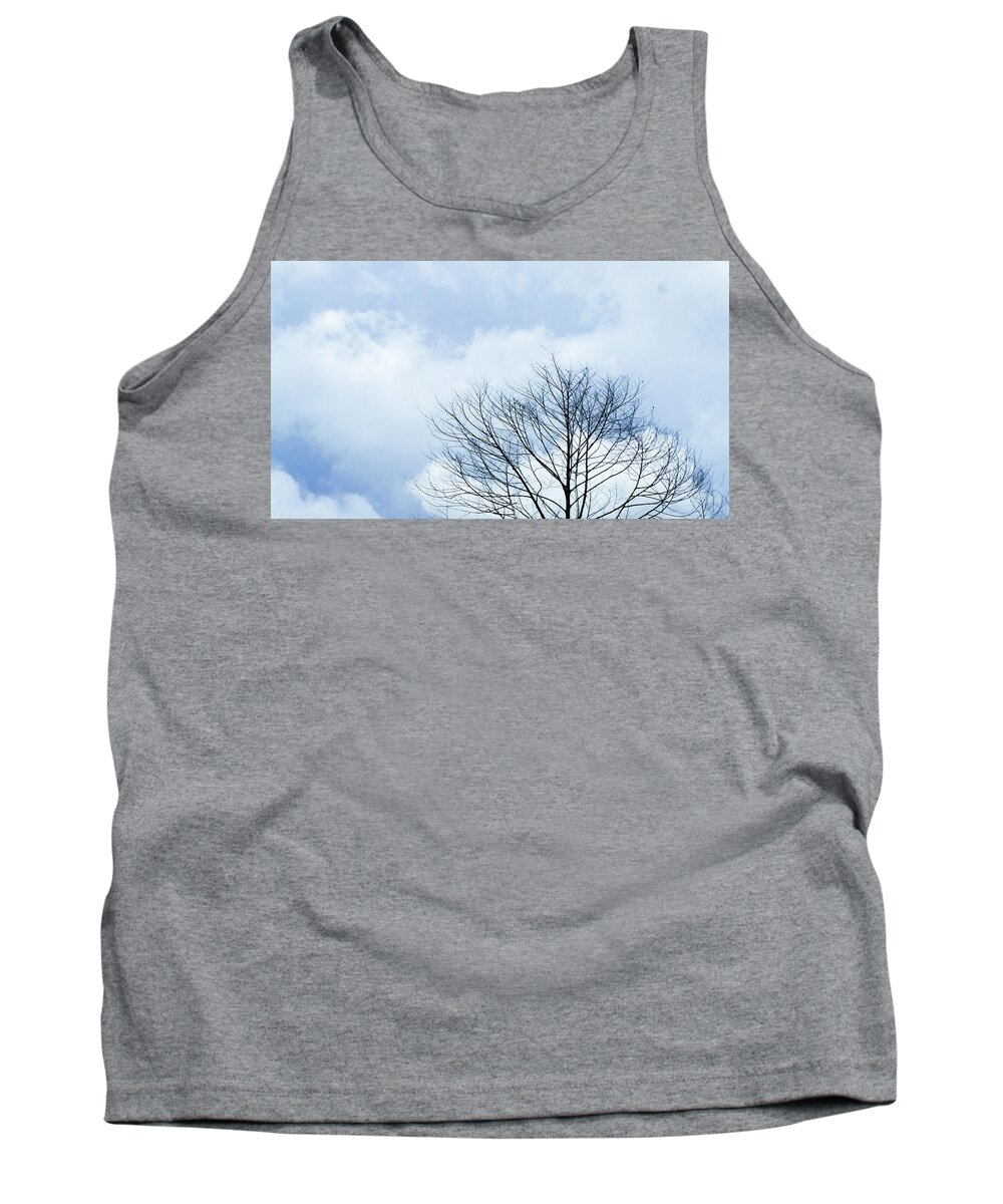 Winter Fall White Sky Tank Top featuring the photograph Winter Tree by Adelista J