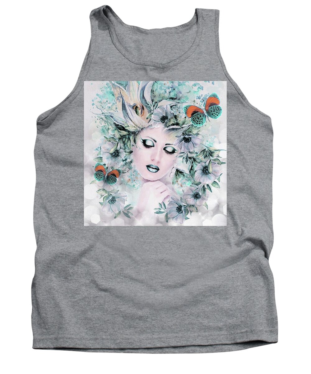 Fragrance Tank Top featuring the mixed media Wondrous Beauty #2 by Gayle Berry