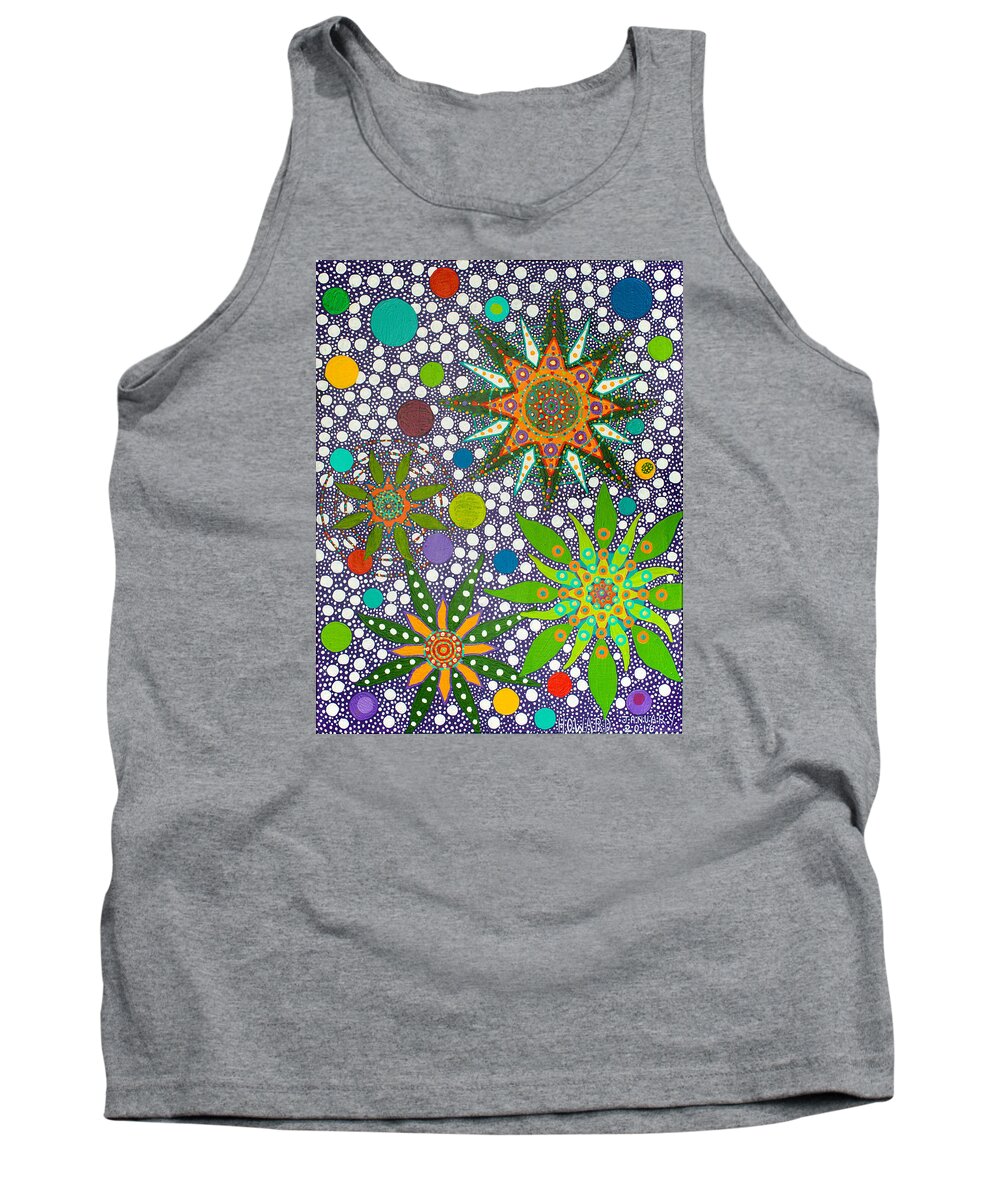 Aboriginal Tank Top featuring the painting Ayahuasca Vision #10 by Howard Charing