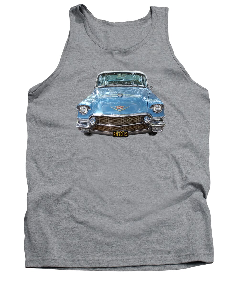 1956 Tank Top featuring the photograph 1956 Cadillac Cutout by Linda Phelps