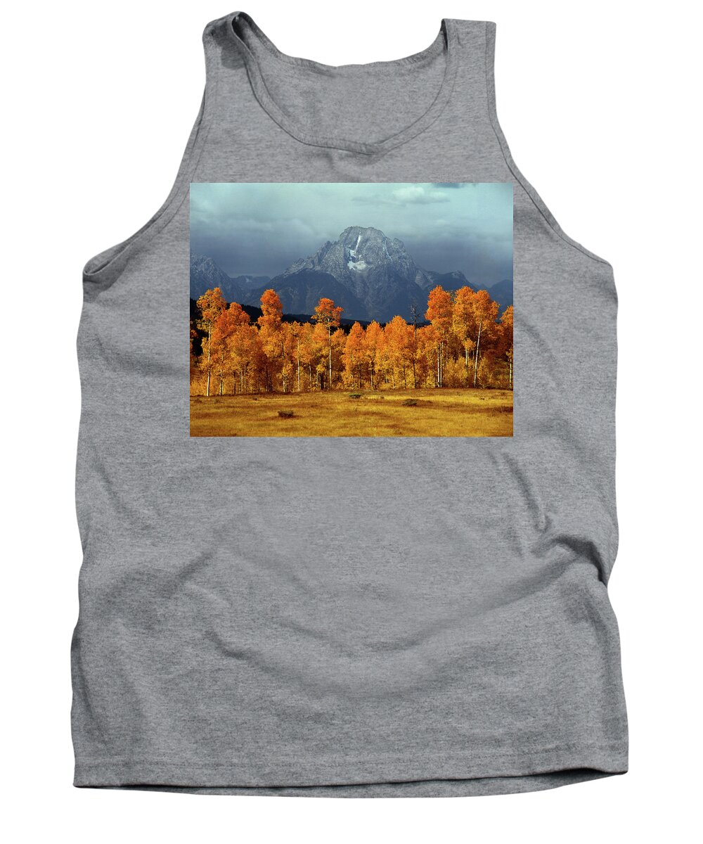 1m9235 Tank Top featuring the photograph 1M9235 Mt. Moran in Autumn by Ed Cooper Photography