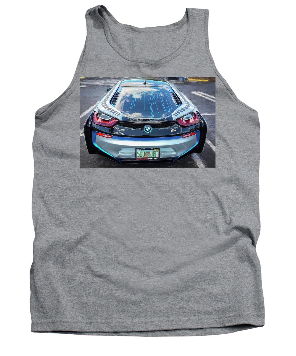 2015 Bmw Tank Top featuring the photograph 2015 BMW I8 HYBRID Sports Car by Rich Franco