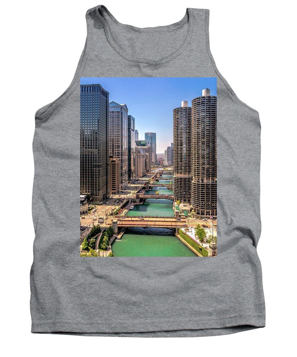 Chicago Tank Top featuring the photograph Chicago Skyline #2 by Lev Kaytsner