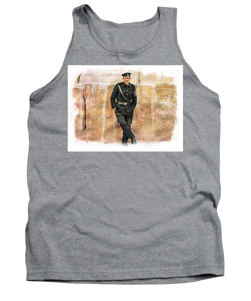 Egypt Tank Top featuring the photograph Giza Pyramids Tourist Police #3 by Joseph Hendrix