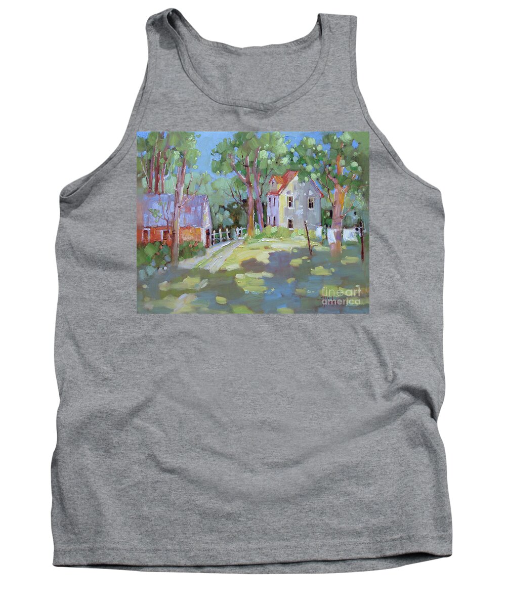 Farm Tank Top featuring the painting Hung Out to Dry #2 by Joyce Hicks
