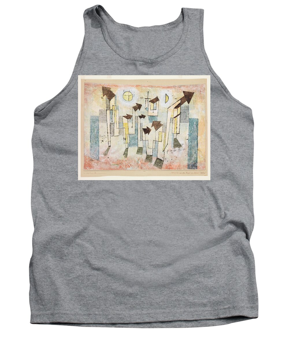 Paul Klee Mural From The Temple Of Longing Thither Tank Top featuring the painting Mural from the Temple of Longing Thither #2 by Paul Klee