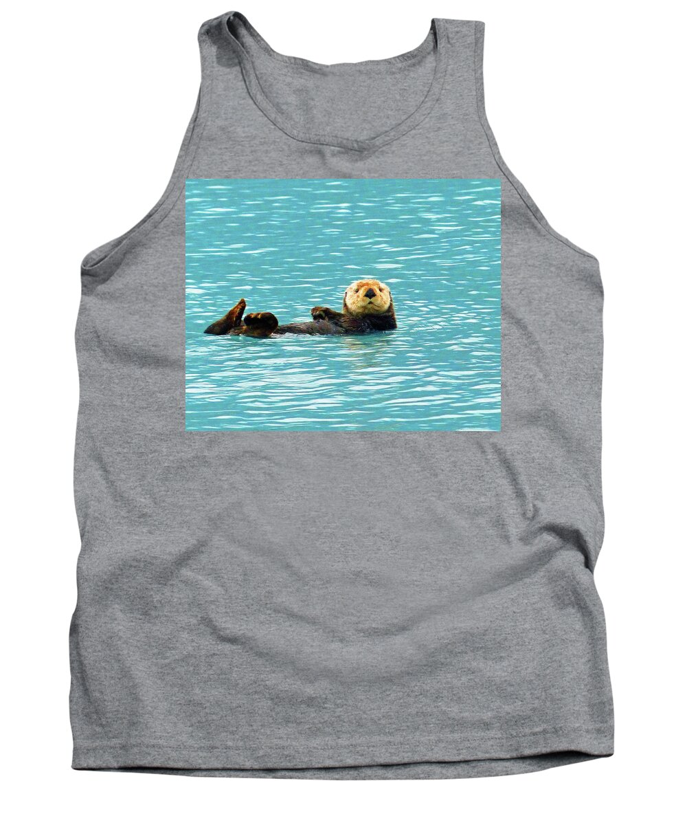 Sea Otter Tank Top featuring the photograph Sea Otter by Carl Sheffer