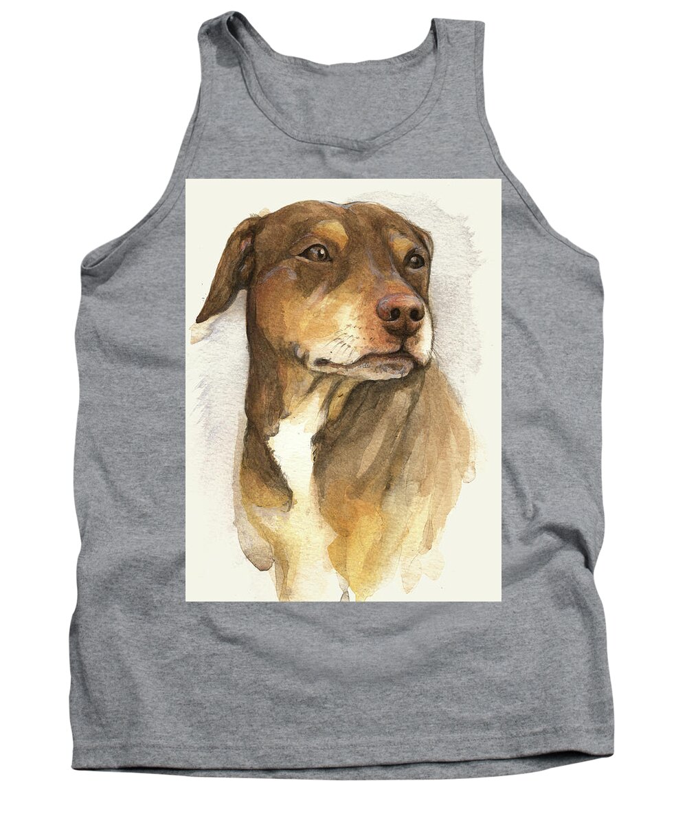 Pet Tank Top featuring the painting Dog portrait by Ang El