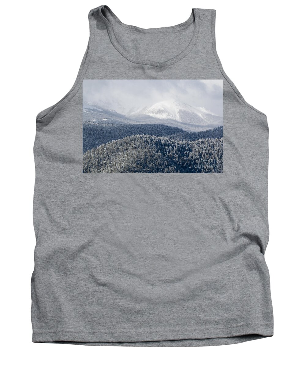 Pike's Peak Tank Top featuring the photograph Pikes Peak in Snow #3 by Steven Krull