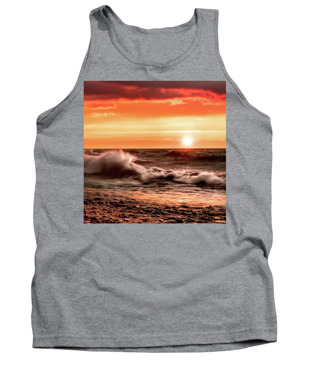 Lake Tank Top featuring the photograph Lake Erie Waves #31 by Dave Niedbala